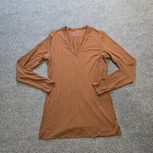 Commando Top Women Size Medium Brown Long Sleeve Stretchy Comfort Layer Casual